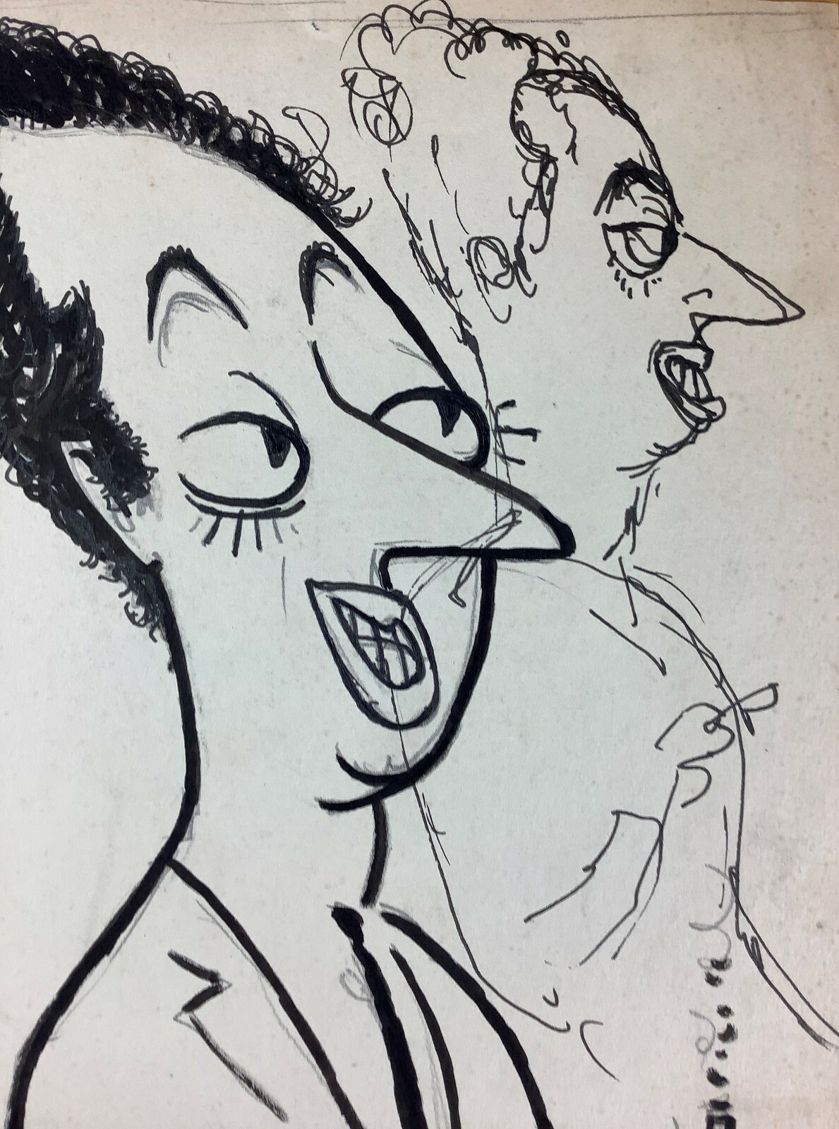 Juan David. Sketch. Untitled, ca 1967. Ink on cardboard. Original Art