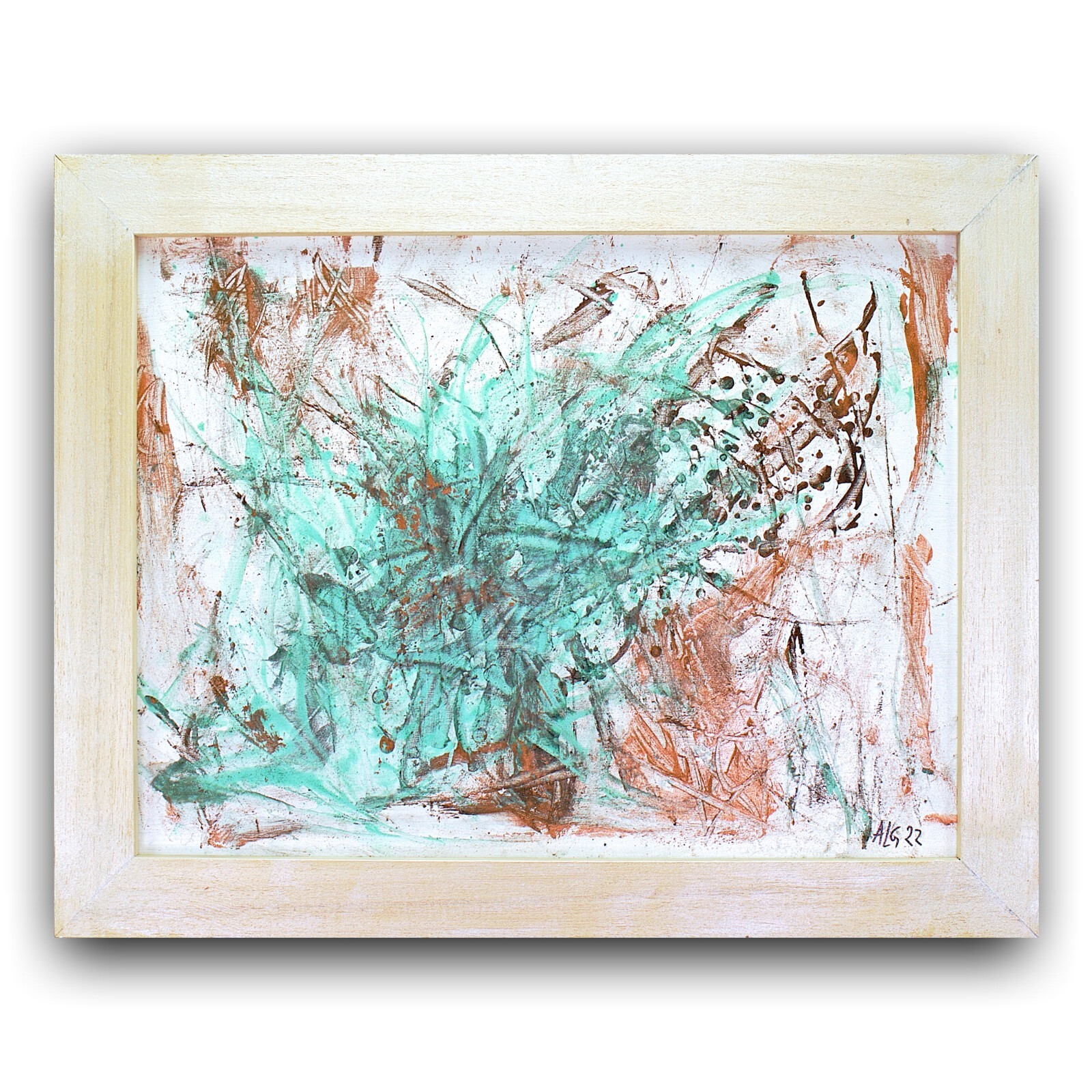 Painting abstract art informal Tachism Weiden sign Prof em Loeschner-Gornau