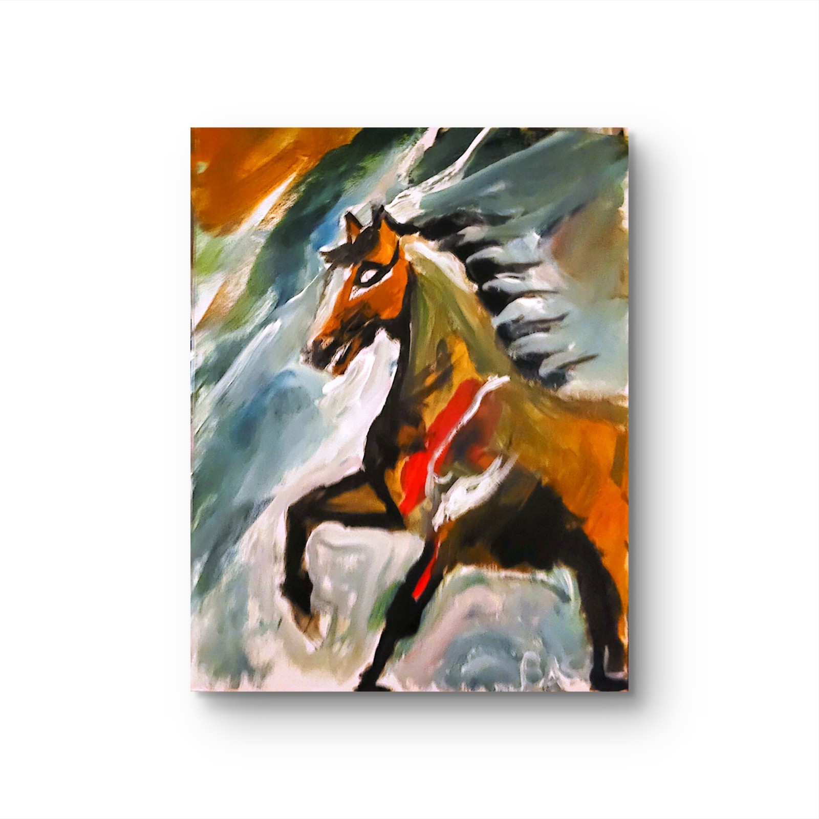 Horse Unique Abstract Expressionism Wall Art Canvas Board 11×14