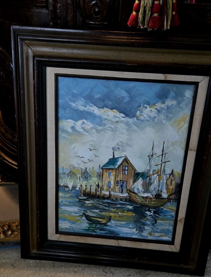 Signed Bernet? Original Oil Painting 23.5X19.5″ Including Frame Art Is 16X11″