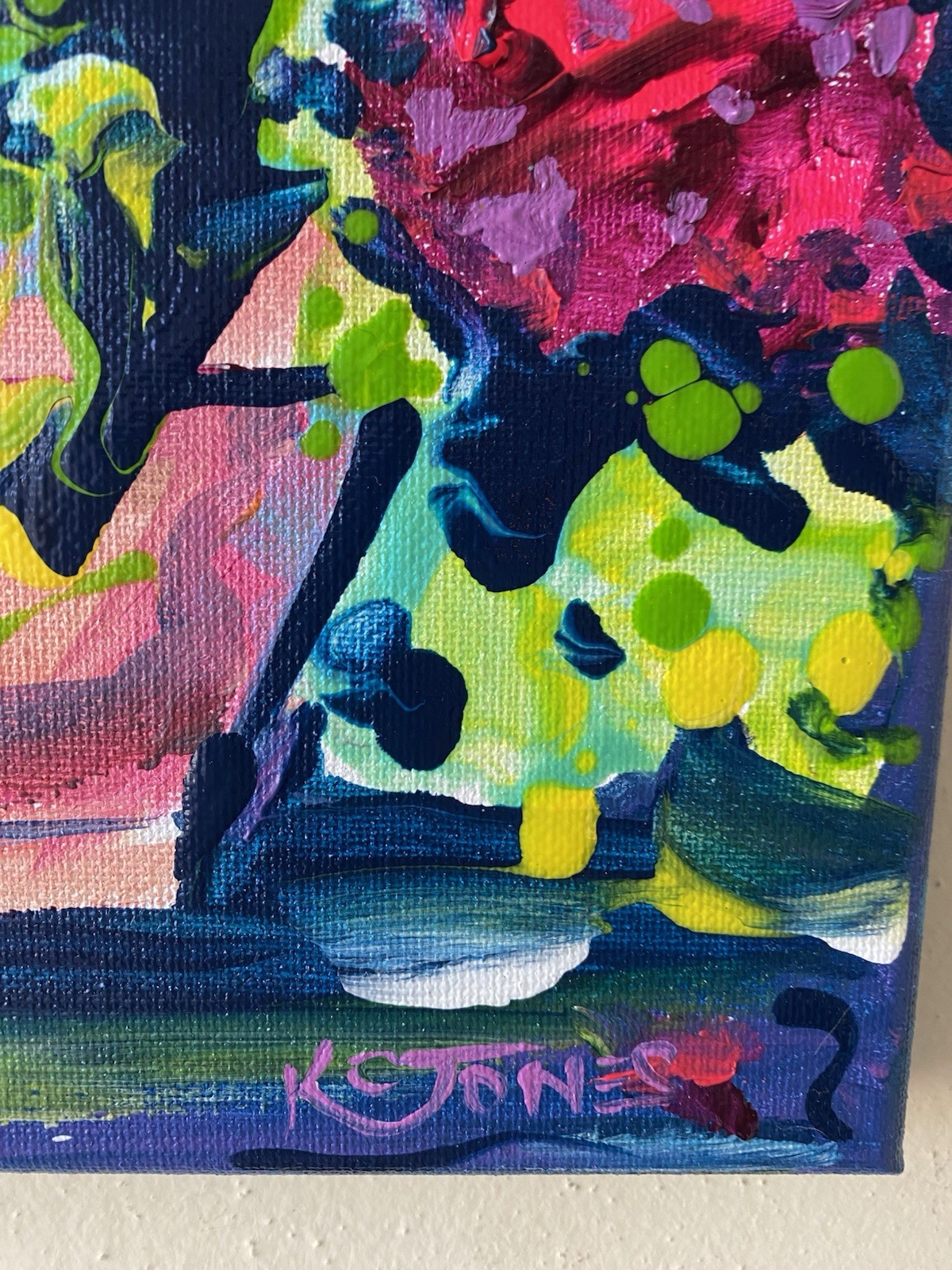 Hot Pink Geraniums Small Impressionism Flower Flowers Pot Painting K C Jones Art