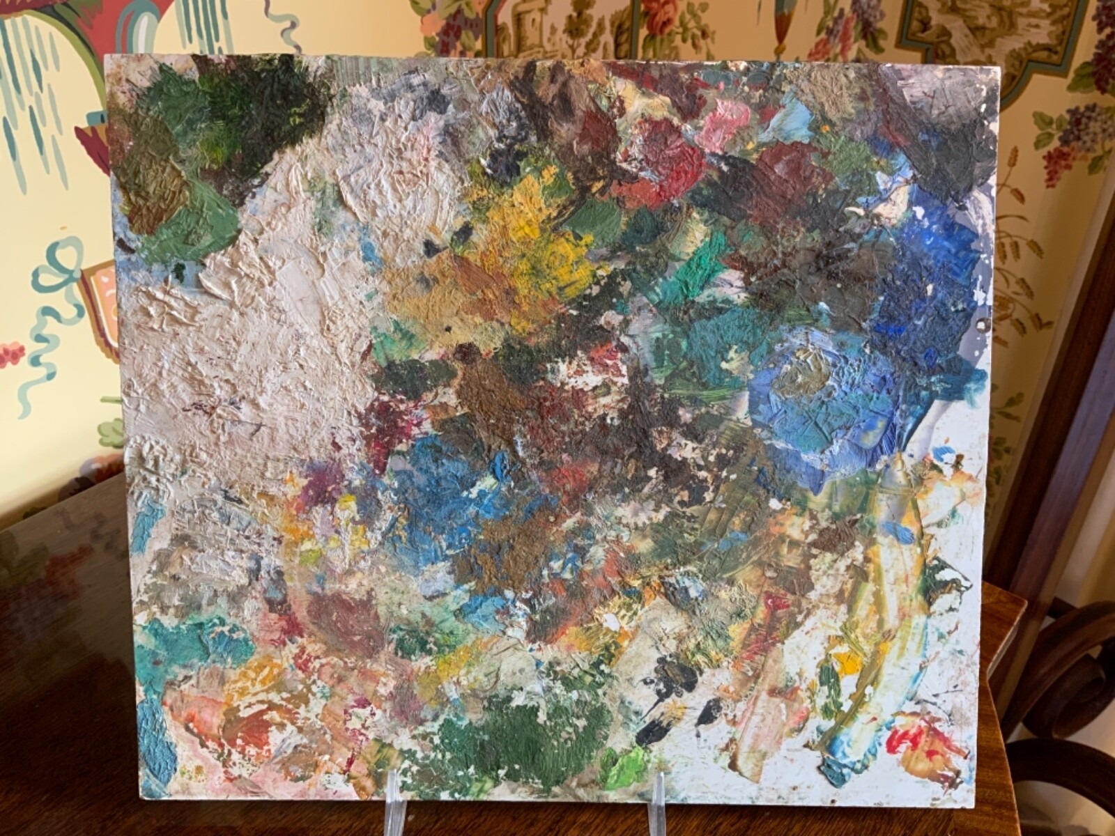 Original Vintage French Artists Painters Palette on Acrylic Board