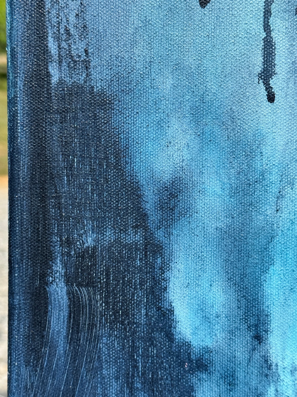 Alien Painting of Space Alien Art Outer Space Artwork Canvas Painting Original