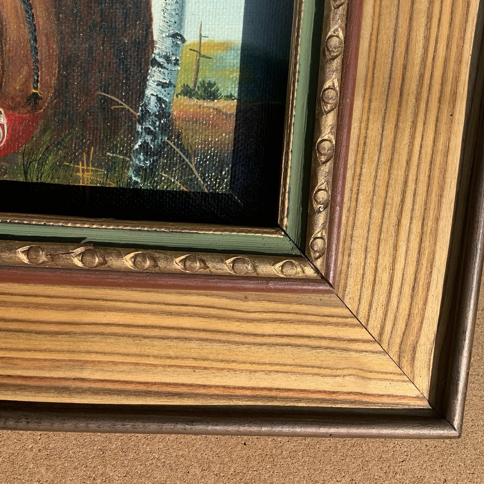 Native American Man Painting Indian Spirit The Mystic Brave Ornate Frame