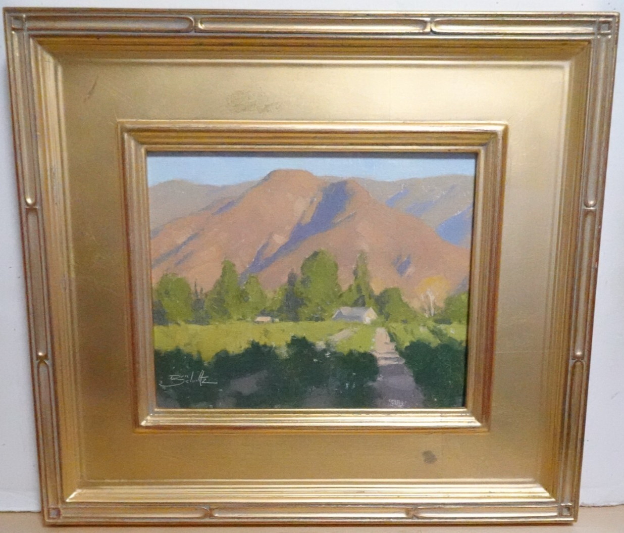 DAN SCHULTZ OJAI RANCH ORIGINAL OIL ON MASONITE MOUNTAIN LANDSCAPE PAINTING