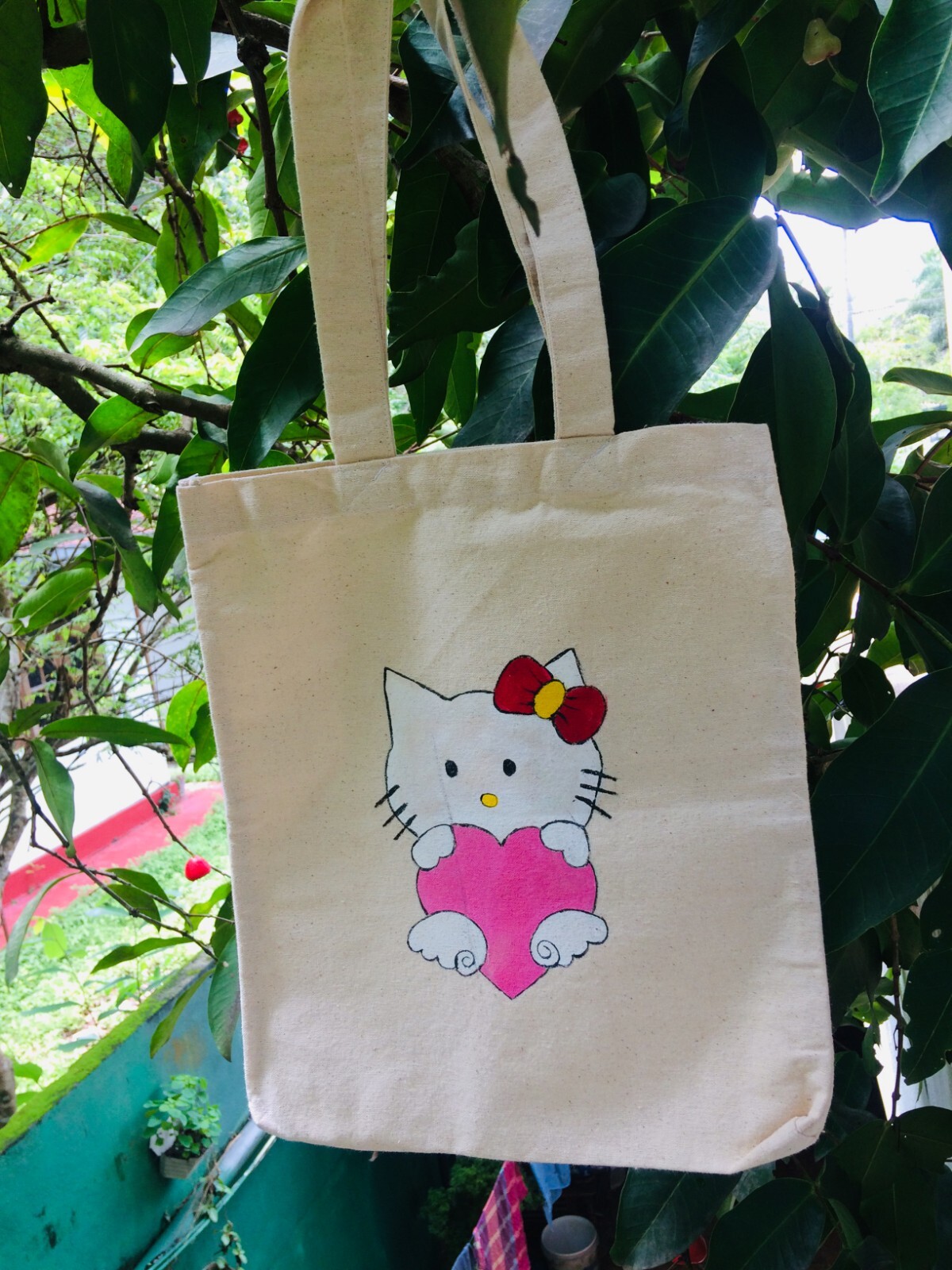 Tote bag Hand-painted beautiful Cotton Eco-Friendly free shipping