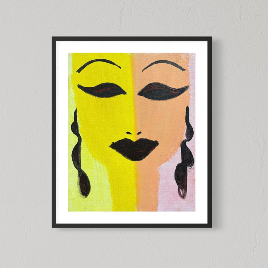 Original Duality Of Woman 8×10 Canvas Acrylic Abstract Portrait Art