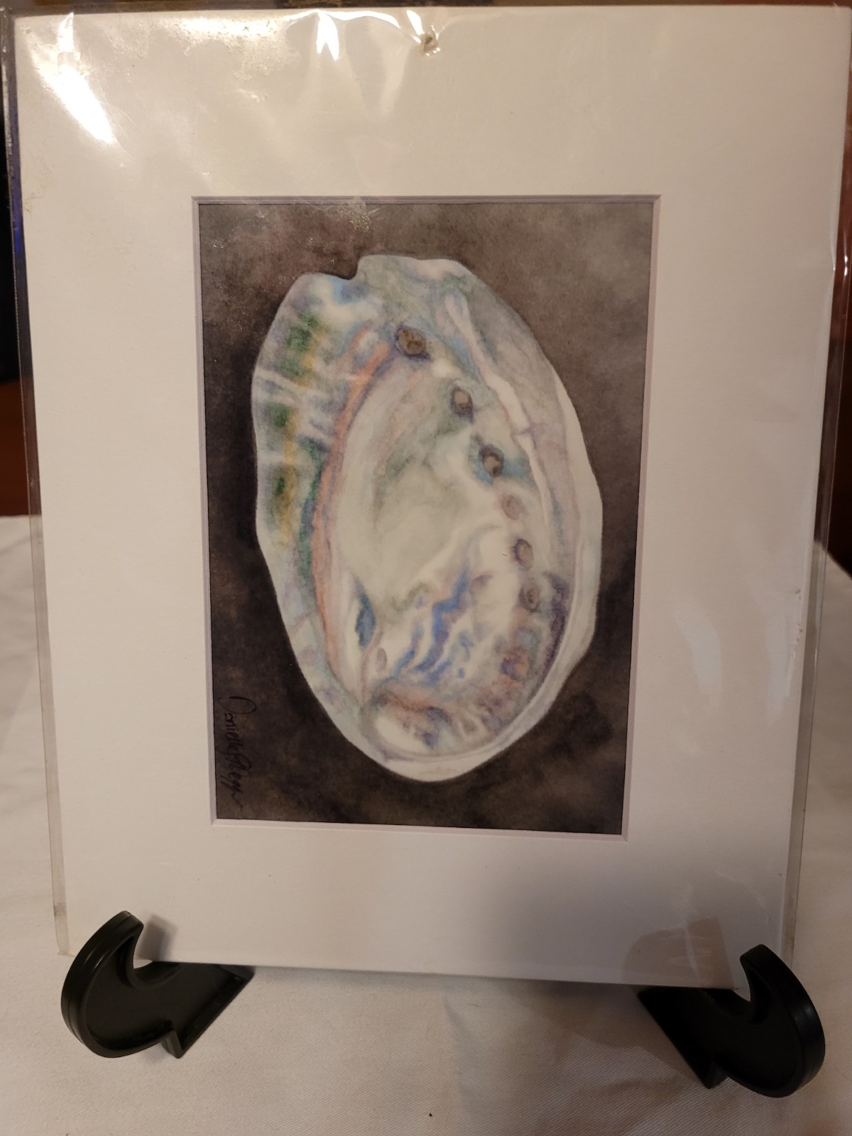 Art Print 8 X 10 Shell, Ouster Watercolor Beach Painting Shell Print
