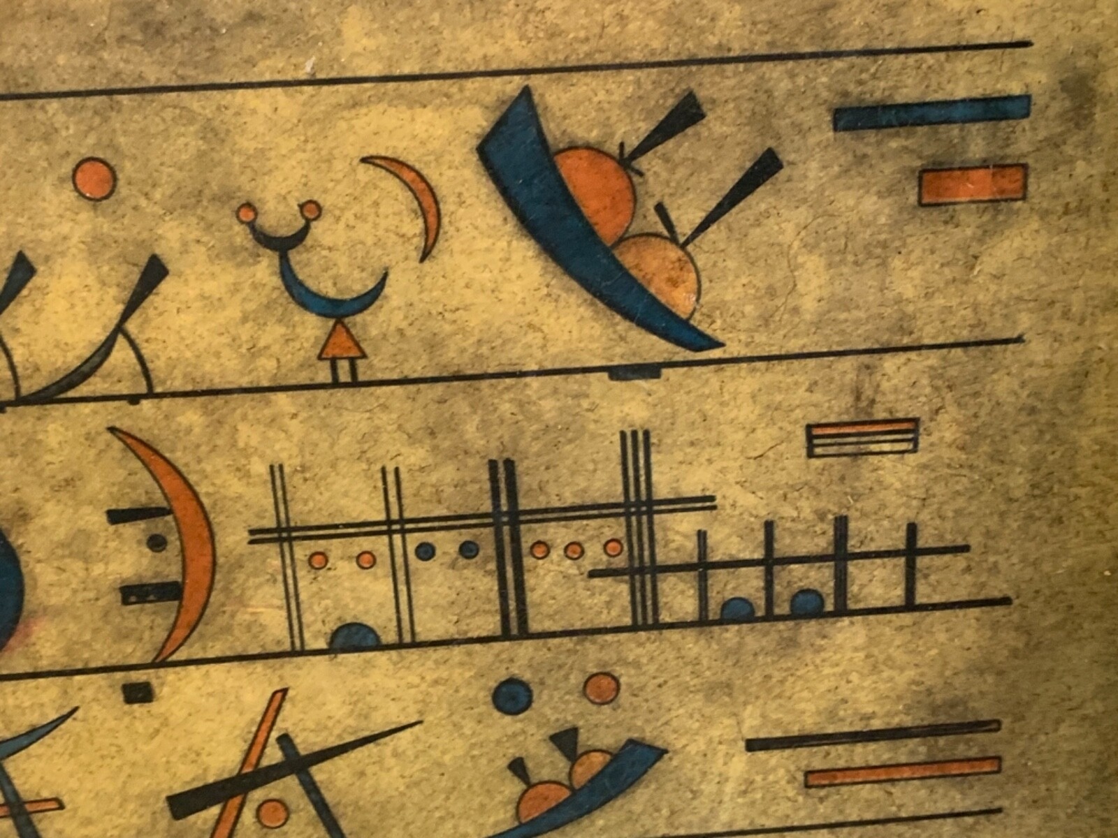 Antique “Zeichenreihen” Painting Reproduction Print After Wassily Kandinsky