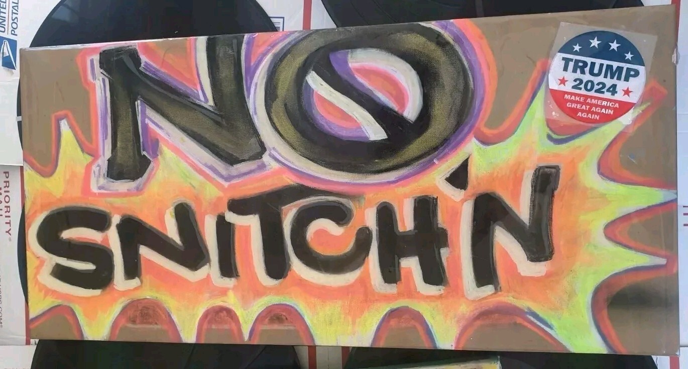 🎨¡NO SNITCHING!🎨AcrylicPaintingBy FraerockS(Mia,Fl)onWoodWithEpoxy. blacklight