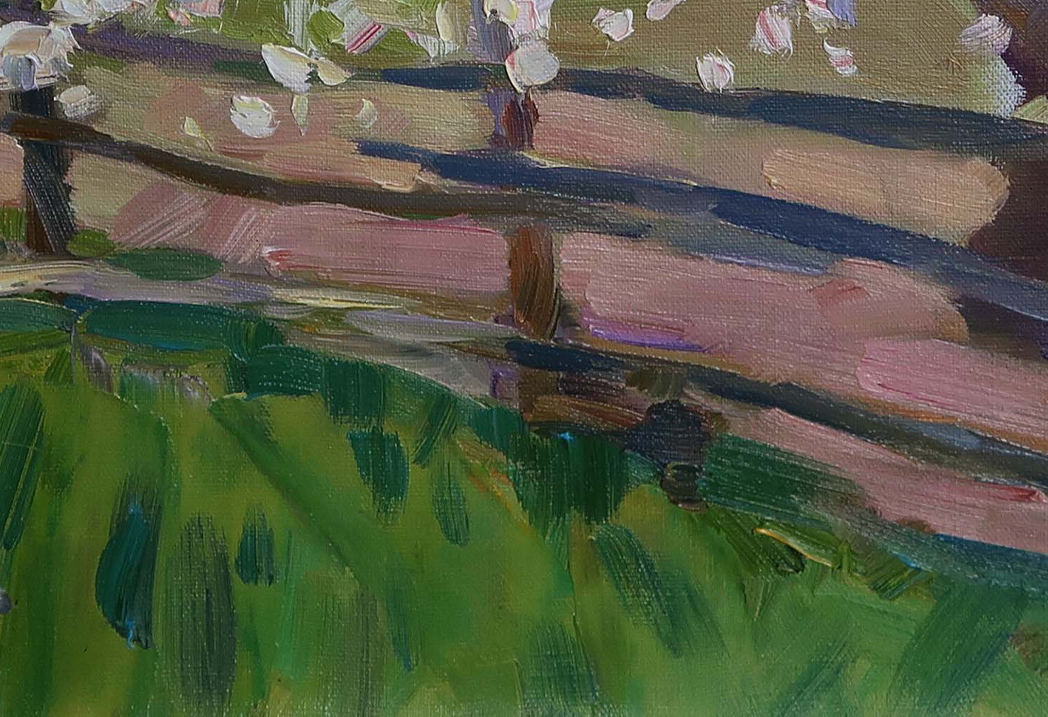 Oil painting Garden Ukrainian painter Canvas Decor Unframed original landscape