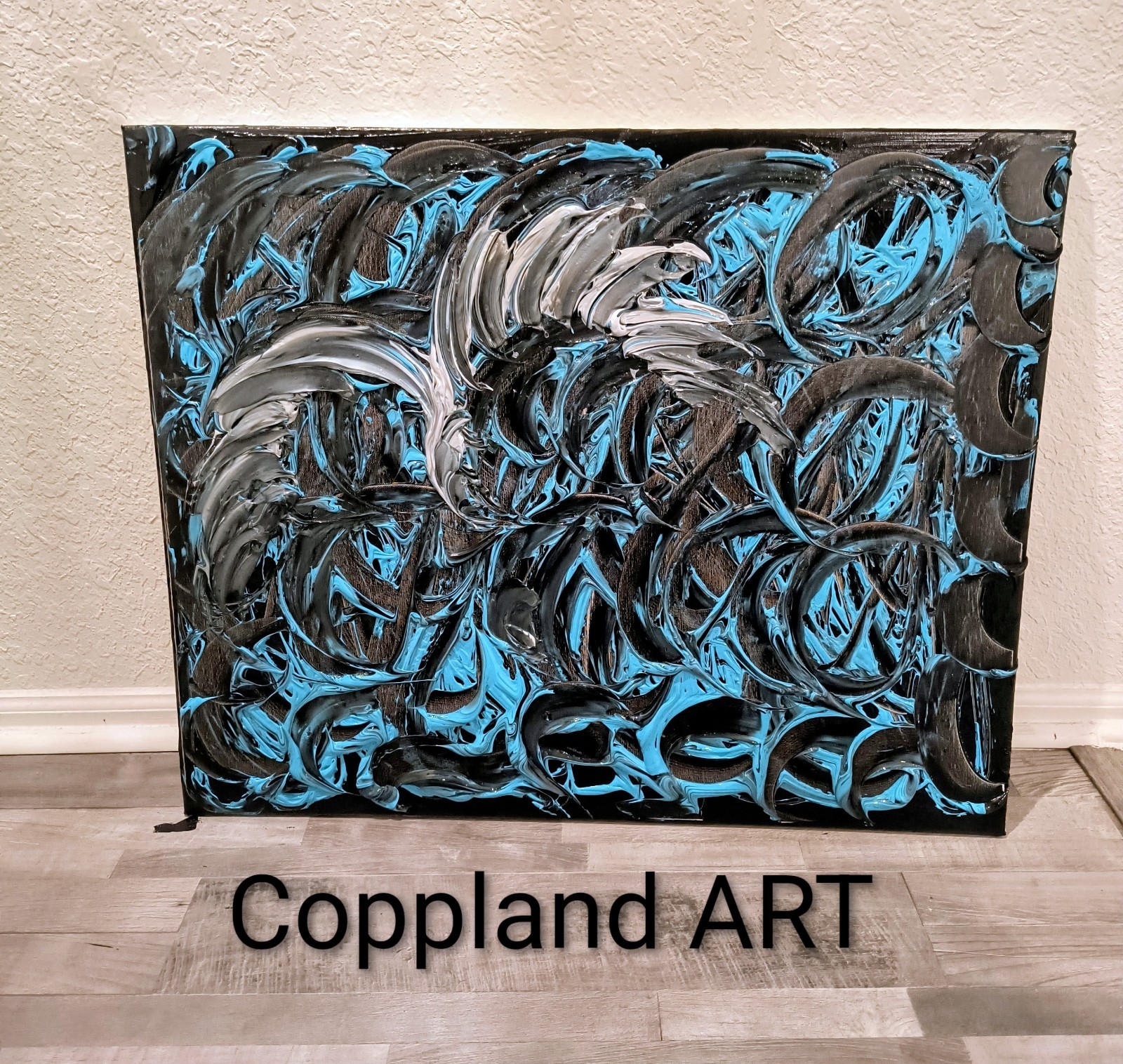 Trey Coppland, Night Ocean Abstract Modern Painting, Large, Unframed, Single