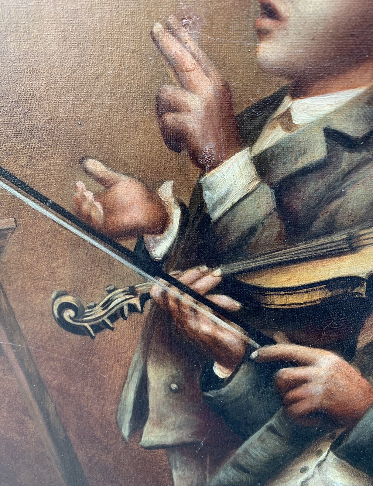 R . GREISSER 1884 DATED GERMAN ARTIST OIL ON CANVAS » MUSIC LESSON » PAINTING
