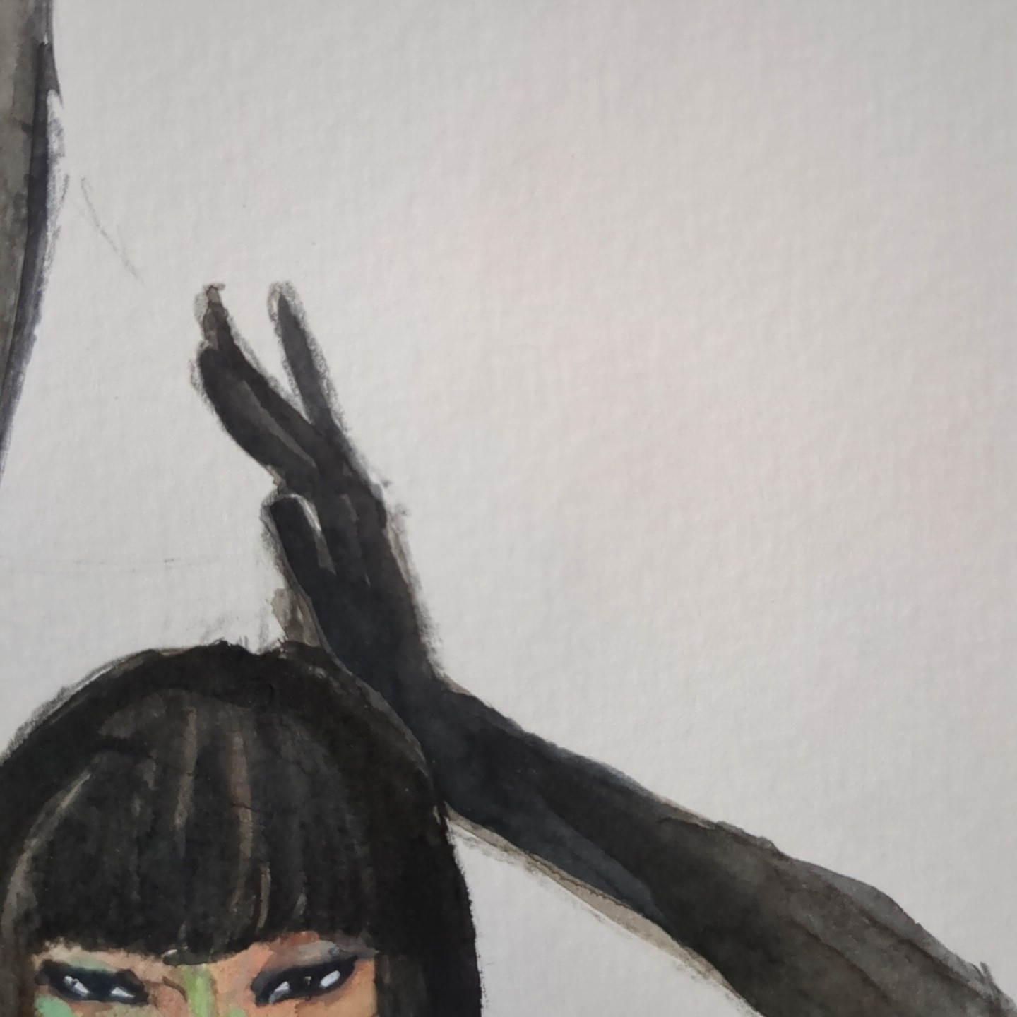 Original Watercolor Painting Fashion Illustration 9×12 on Paper JJ