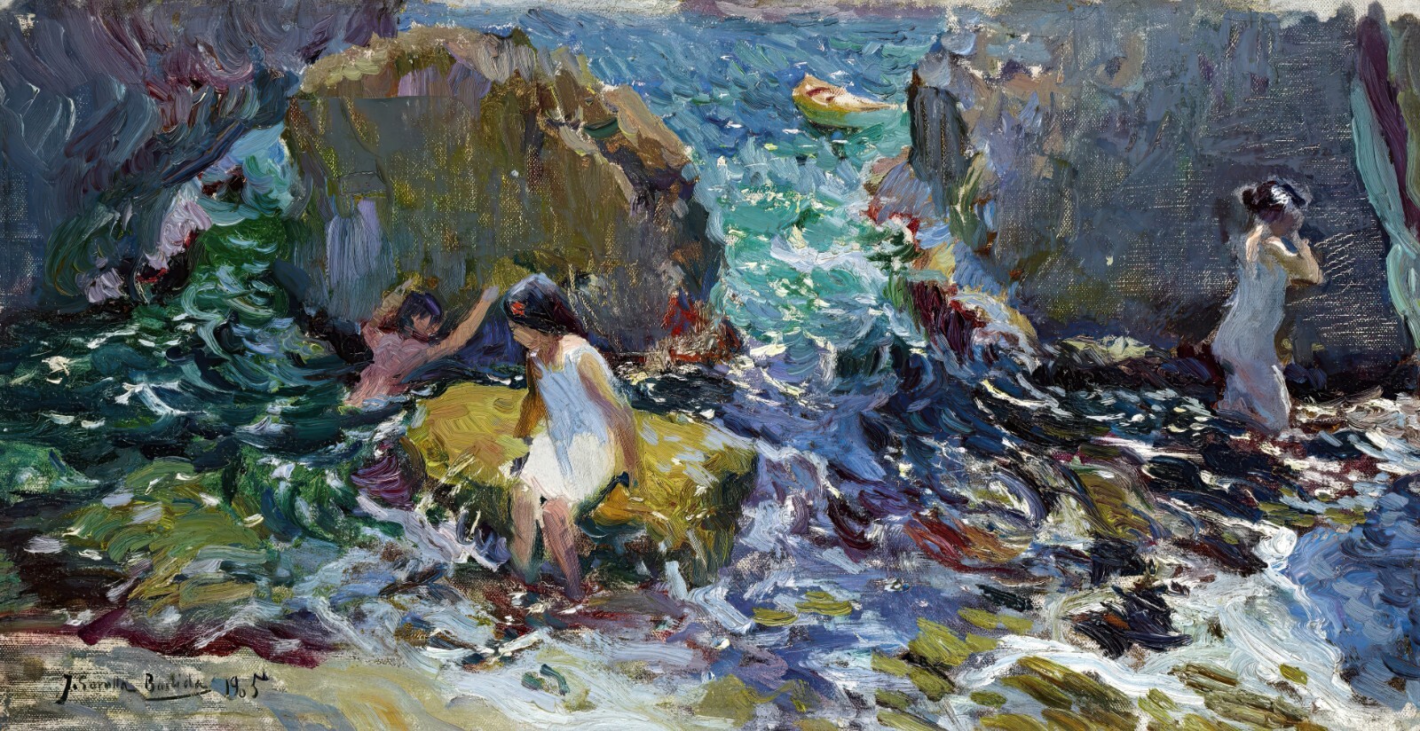 Children on the Shore, Javea Painting by Joaquin Sorolla y Bastida Reproduction
