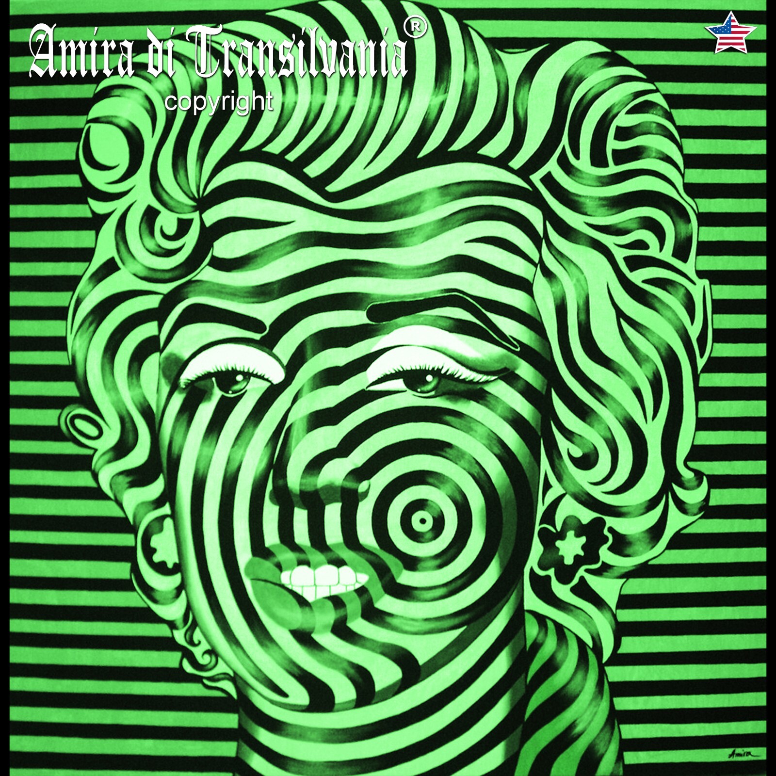 Marilyn Monroe Portrait Optical Painting Artist Contemporary Pop Art Portraiture