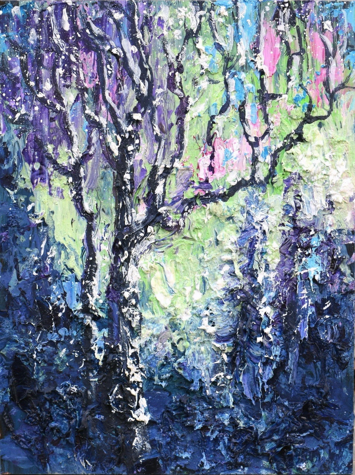 Northern Lights Painting Aurora Borealis Landscape Original Night Sky Minnesota