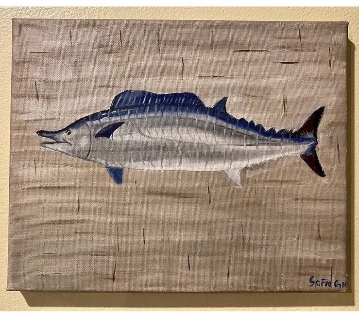 Wahoo Fish Oil Painting 8×10 Wall Art Original Fan Art Painting