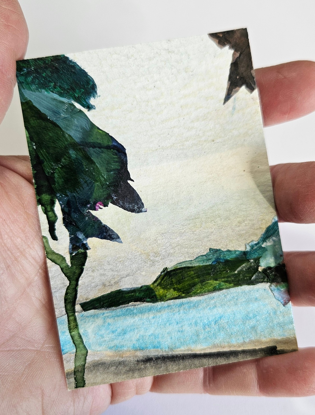 ACEO Card 2.5×3.5″ Original Miniature Art Abstract Landscape Series 6/11 #0018