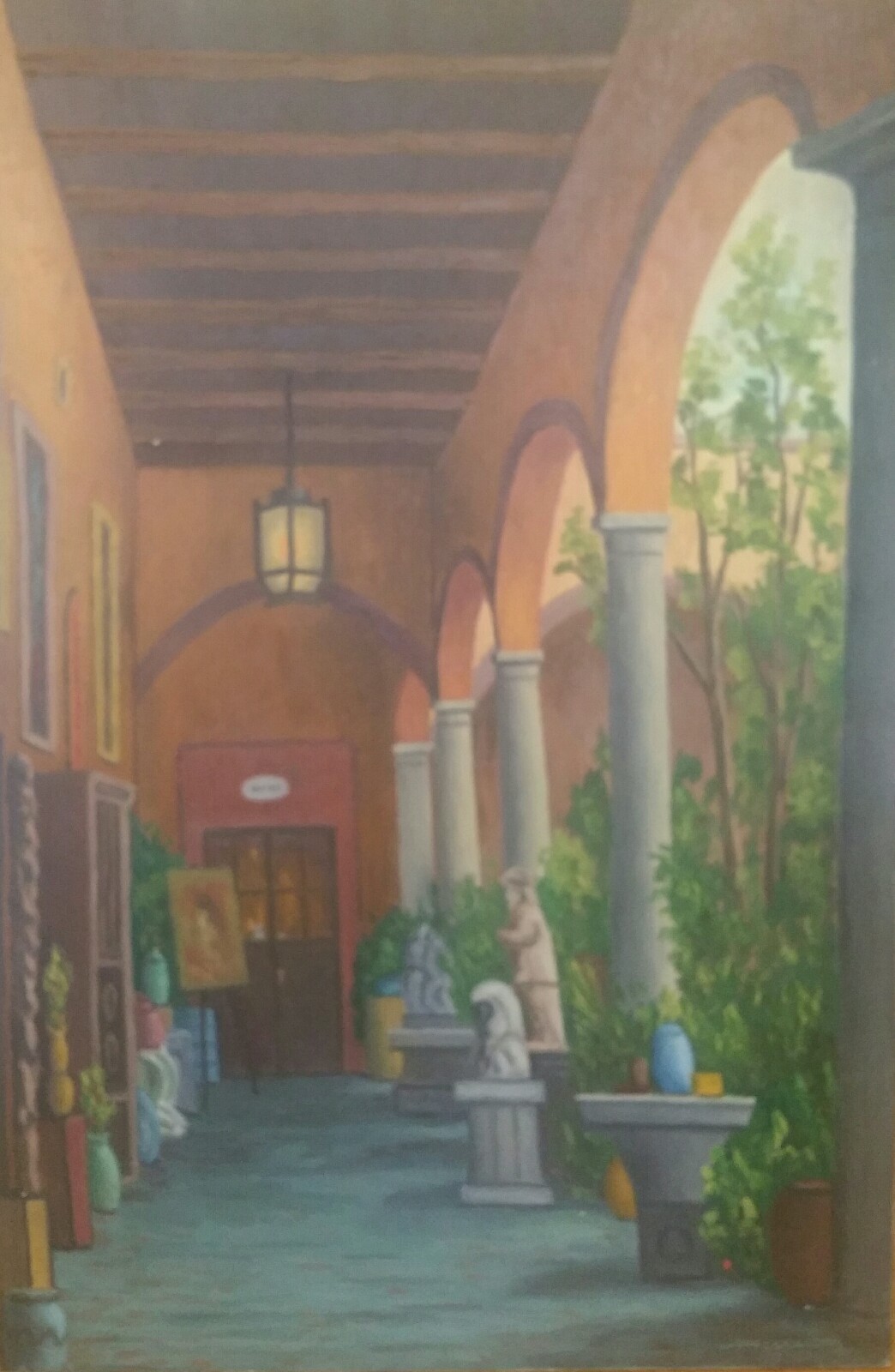«GALLERIA GUADALAJARA» SEPT 1990 OIL PAINTING 24″ x 36″ JOHN C GALLAGHER AMATEUR