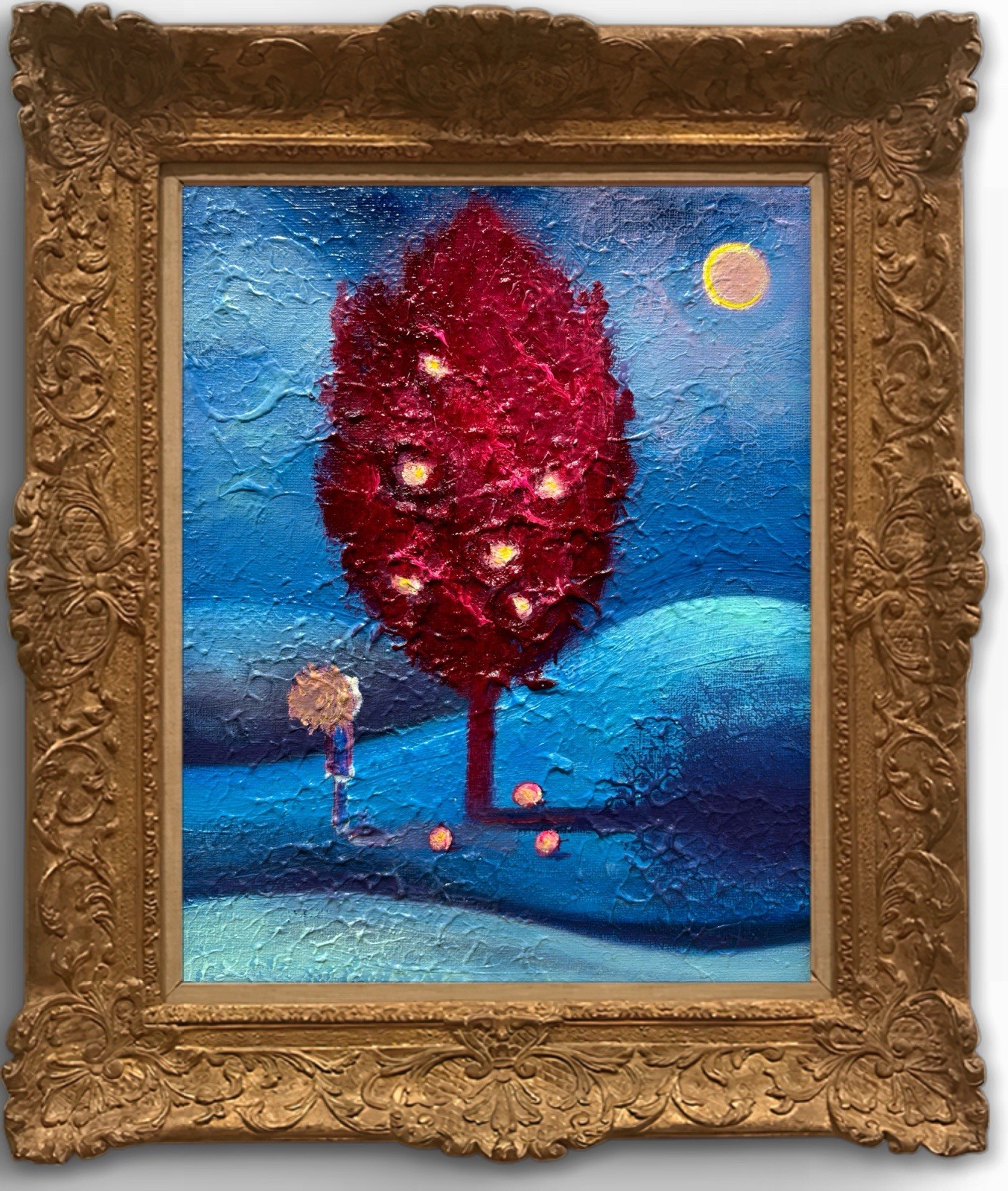 Original Oil Painting “ Apples “ 8×10 Still Life Canvas Signed COA OOAK Tree Kid