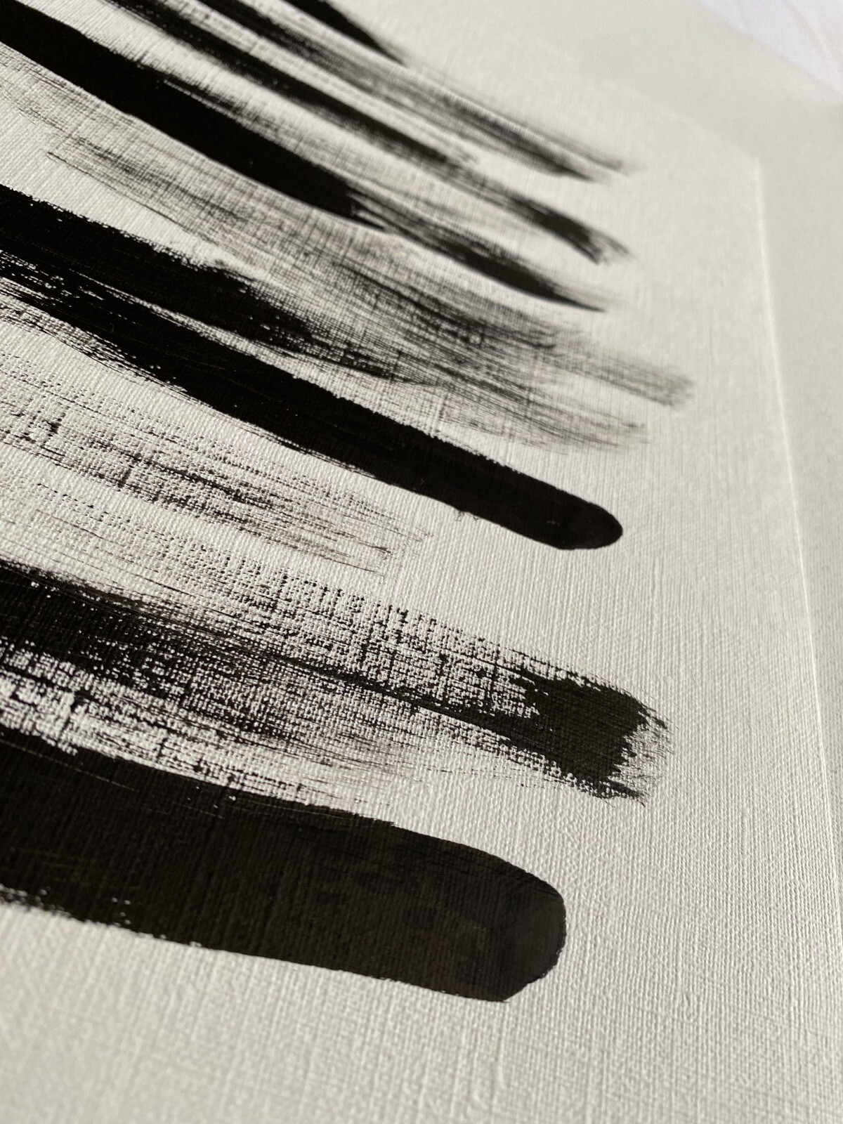 Abstract Acrylic Original Hand Painting On Canvas Paper 9X12 Wall Art Black
