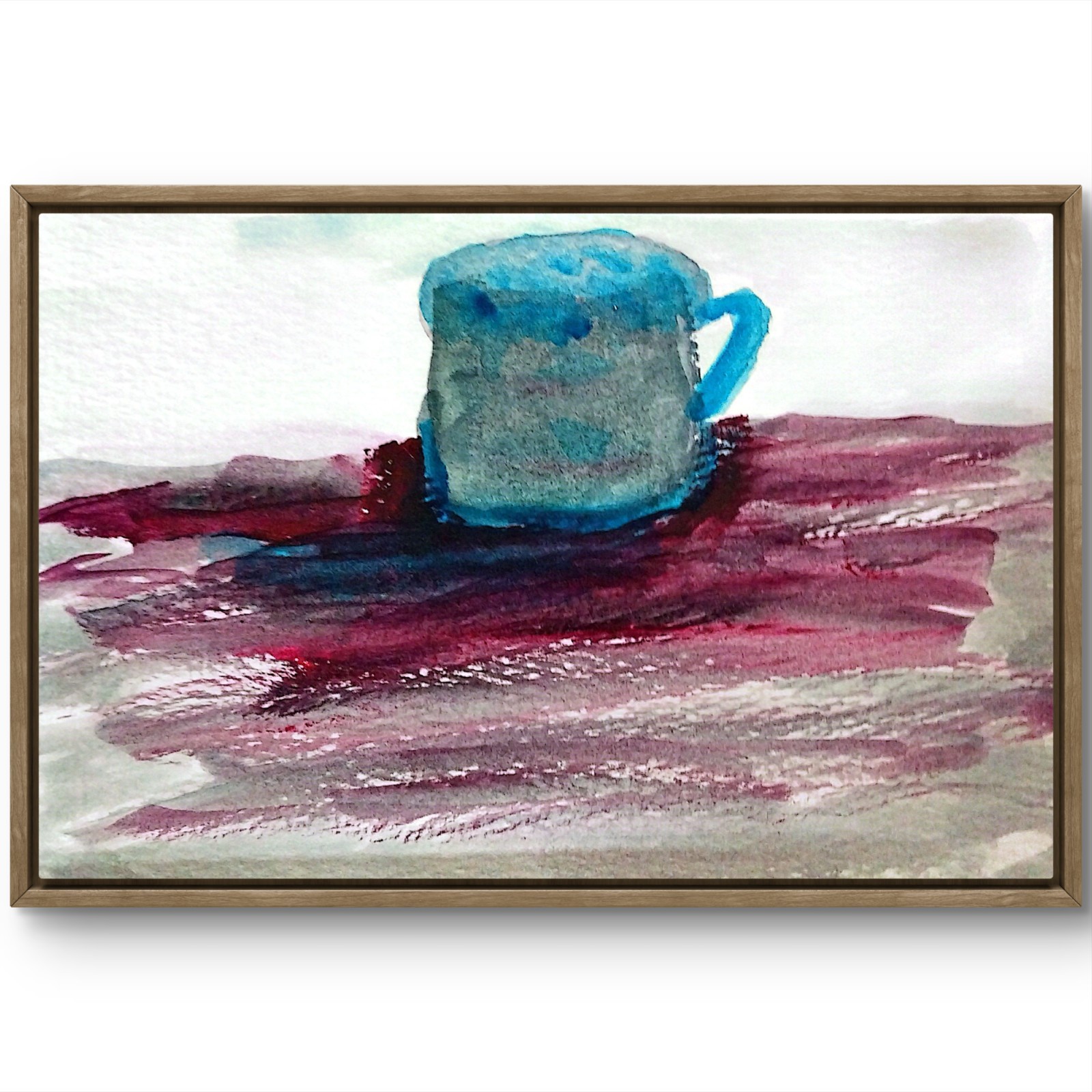 Overflowing Cup Contemporary Original Signed Wall Art Acrylic Paper 4×6 in BACH