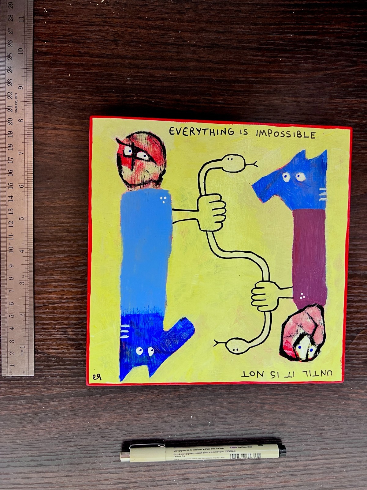 e9Art 8×8 ‘everything is impossible until it is not’ childlike art brut naive