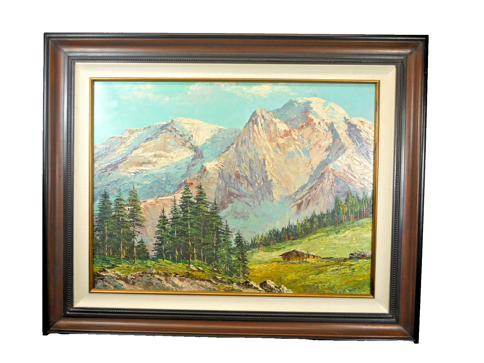 VTG Alpine Landscape OIL Painting Alps Switzerland Germany Austria ART 1950s