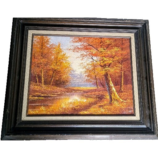 Stunning Wilson Vintage Oil on Canvas Fall Scene 16″ X 20″ 24″ X 27″ Framed