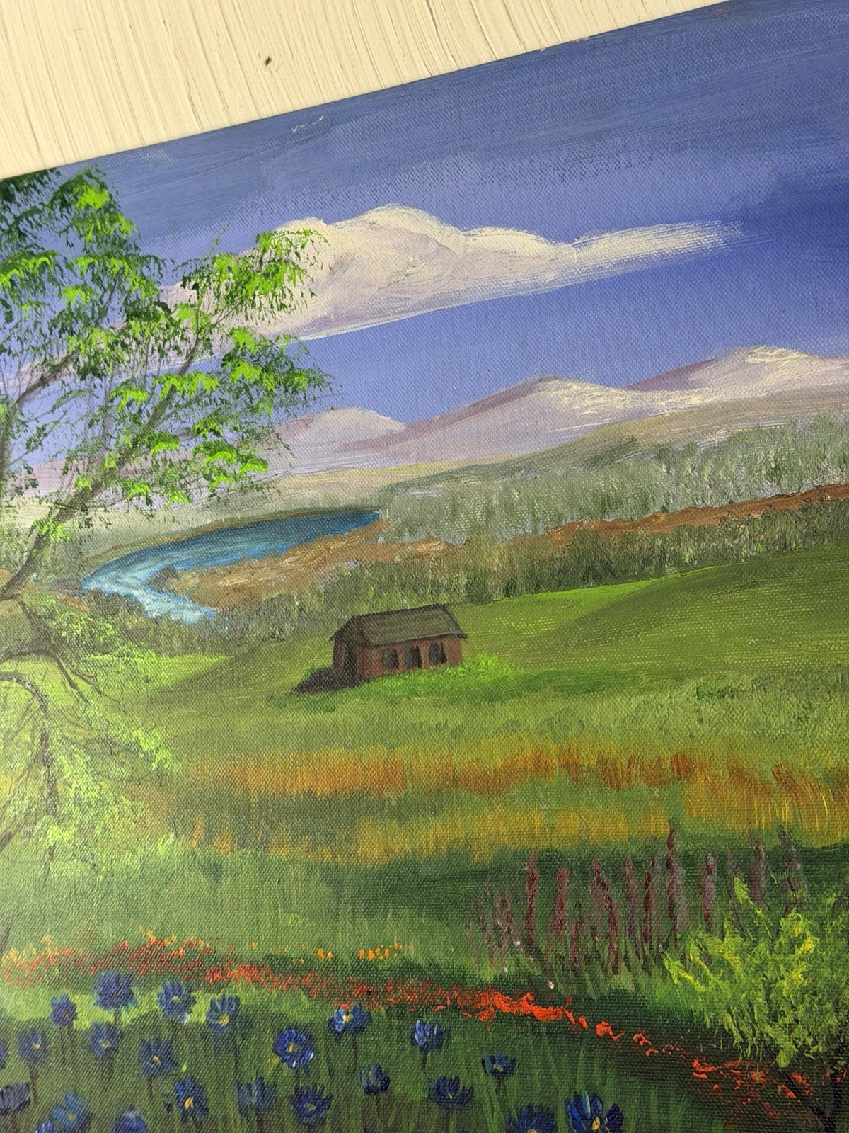 Acrylic Painting Field Flowers «Spring Valley» Canvas Signed & Numbered 20×20