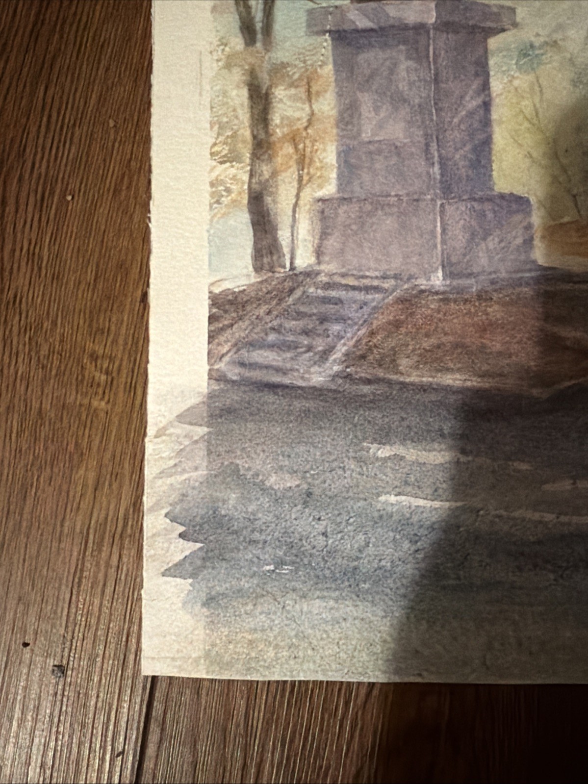 Original 1983 Phyllis Wright Watercolor Double-Sided Landscape Princeton Artist