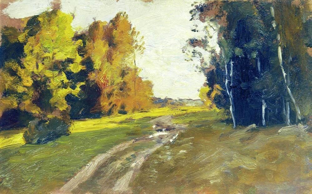 Art Oil painting landscape with lady Isaac-Levitan-Autumn-day-Sokolniki