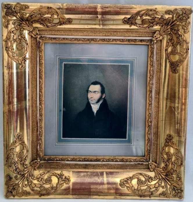 Biedermeier Painting – Portrait, Johann Edler von Rath 1831,monogrammed