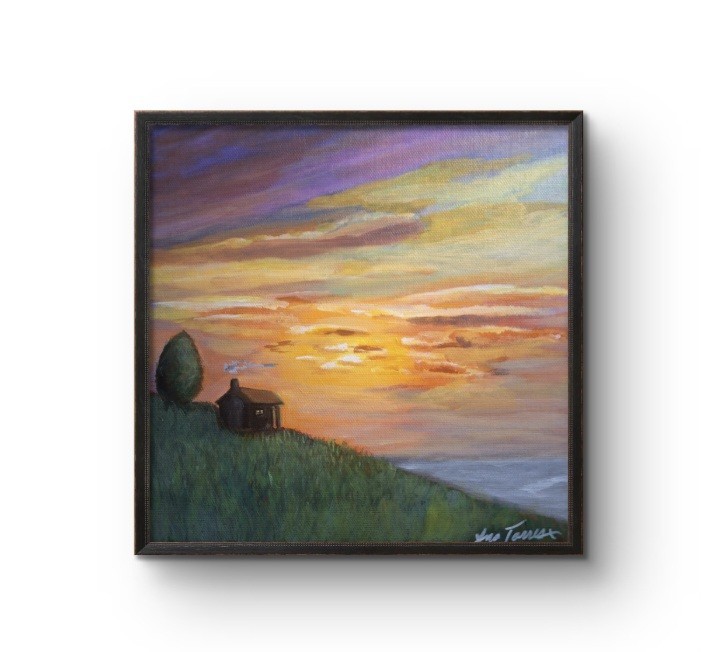 Original 10×10 Cabin Acrylic Painting Home Decor