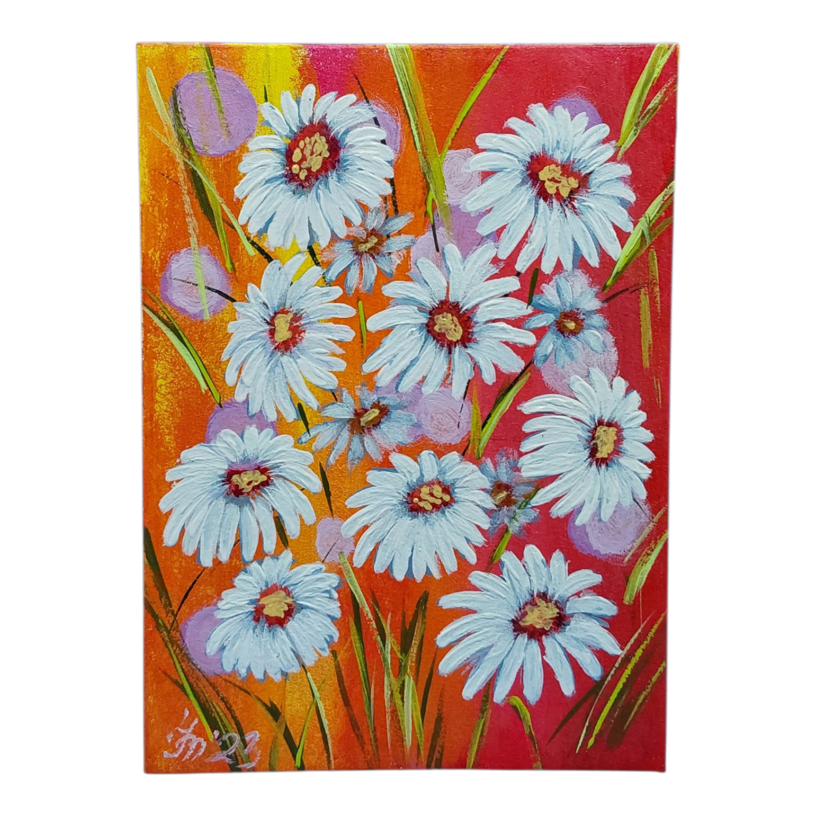 Wildflowers Original Painting Daisies Gift Art for Her Handmade Wall Art OOAK