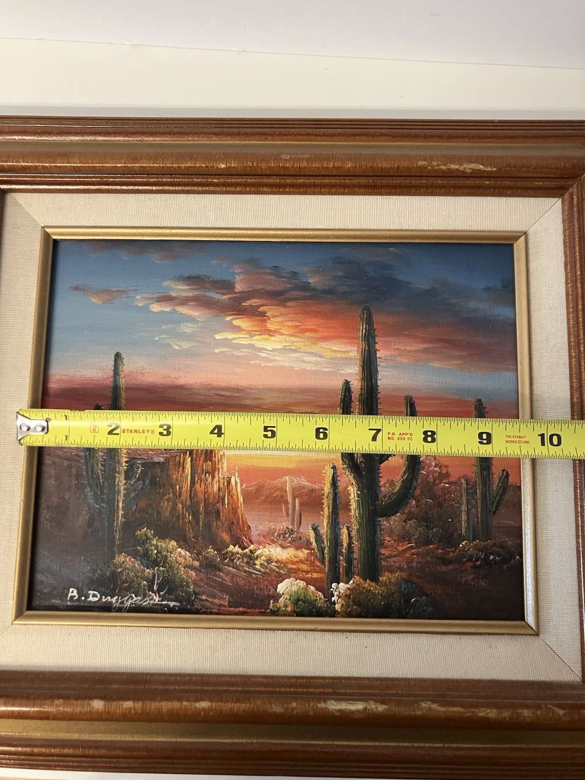 LOil on Canvas Desert Cactus Landscape Painting Signed Artist Bernard Duggan