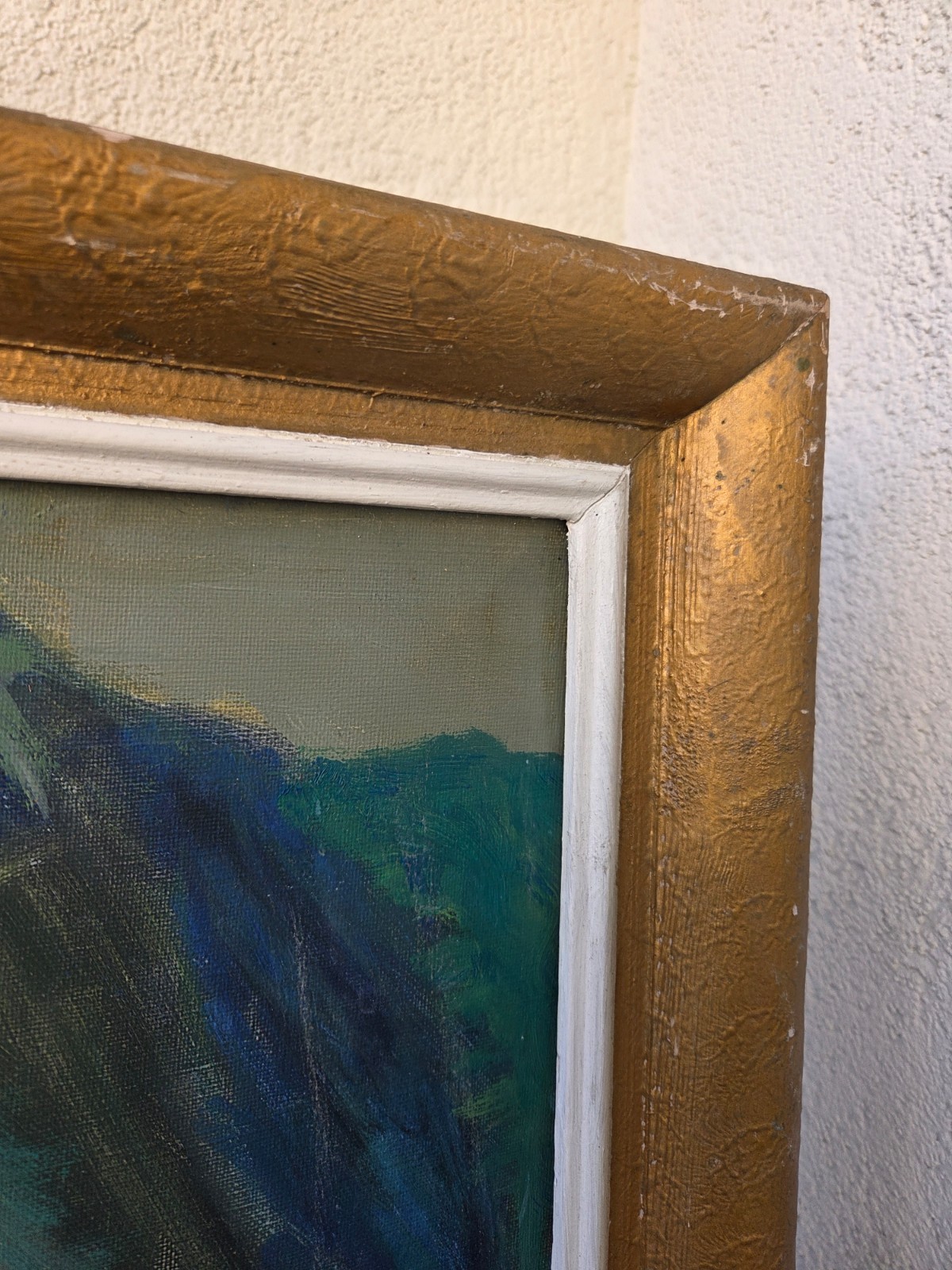 Scandinavian Modernist Landscape Oil Painting 1963, Signed