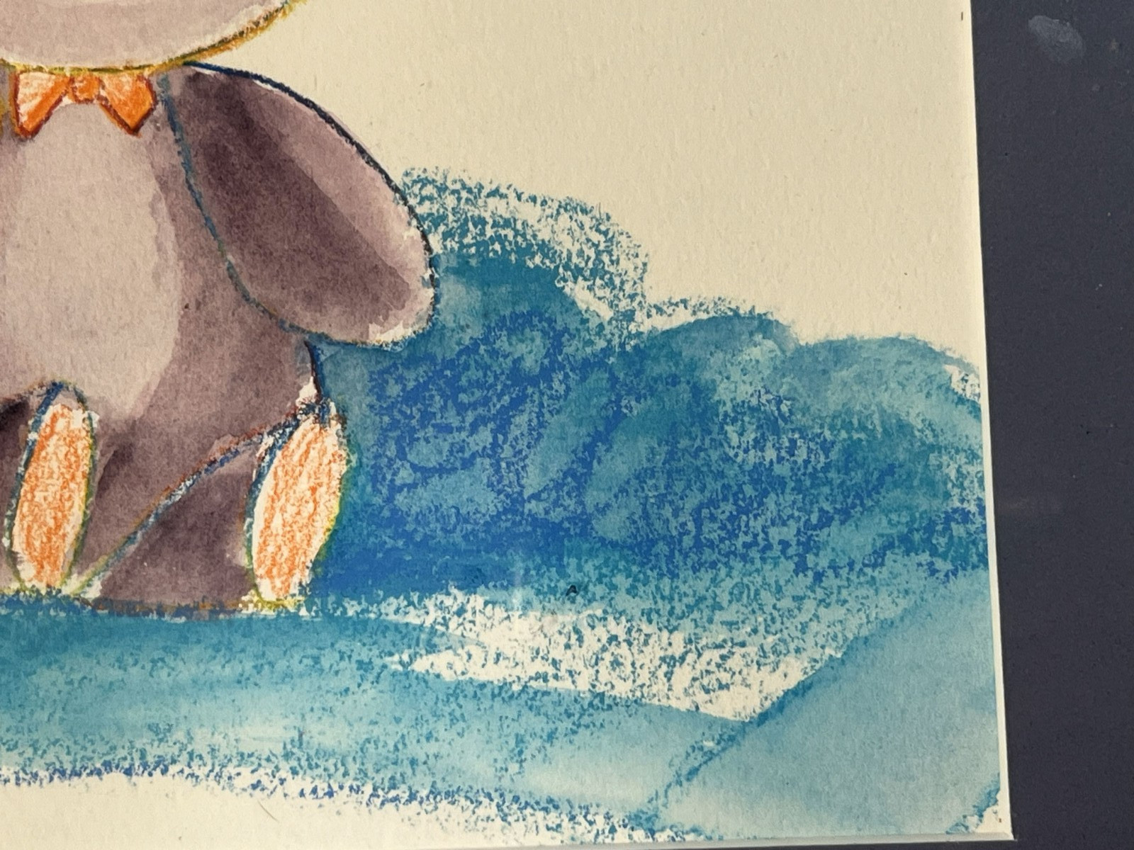 Sue Rama original watercolor painting Super Sam! Framed – childrens book – 2004
