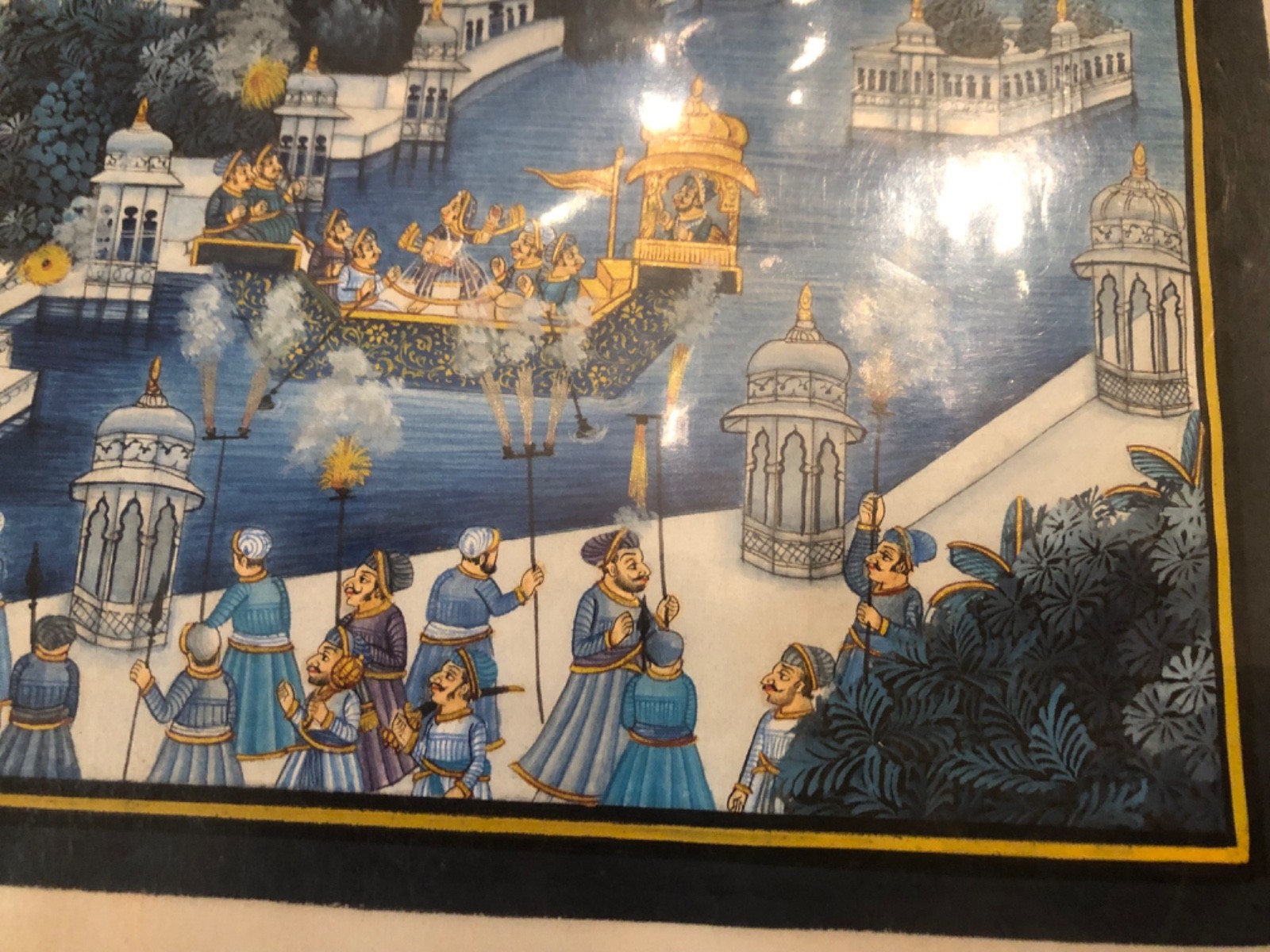 Mewar (Rajasthani Style) painting on Silk with real gold paint