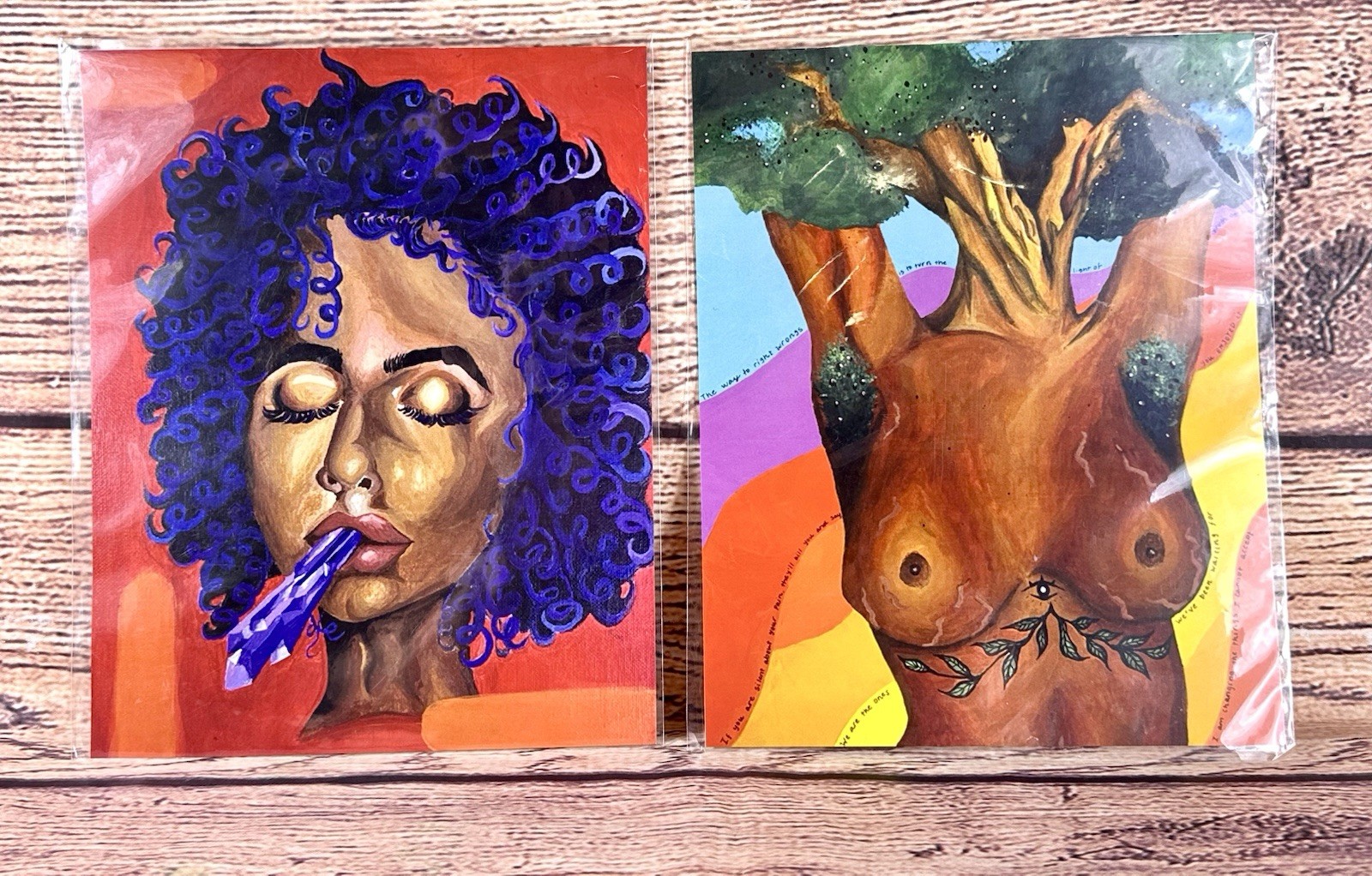 Original Portrait Of A Woman Black womanhood, nature, and spirituality Singed