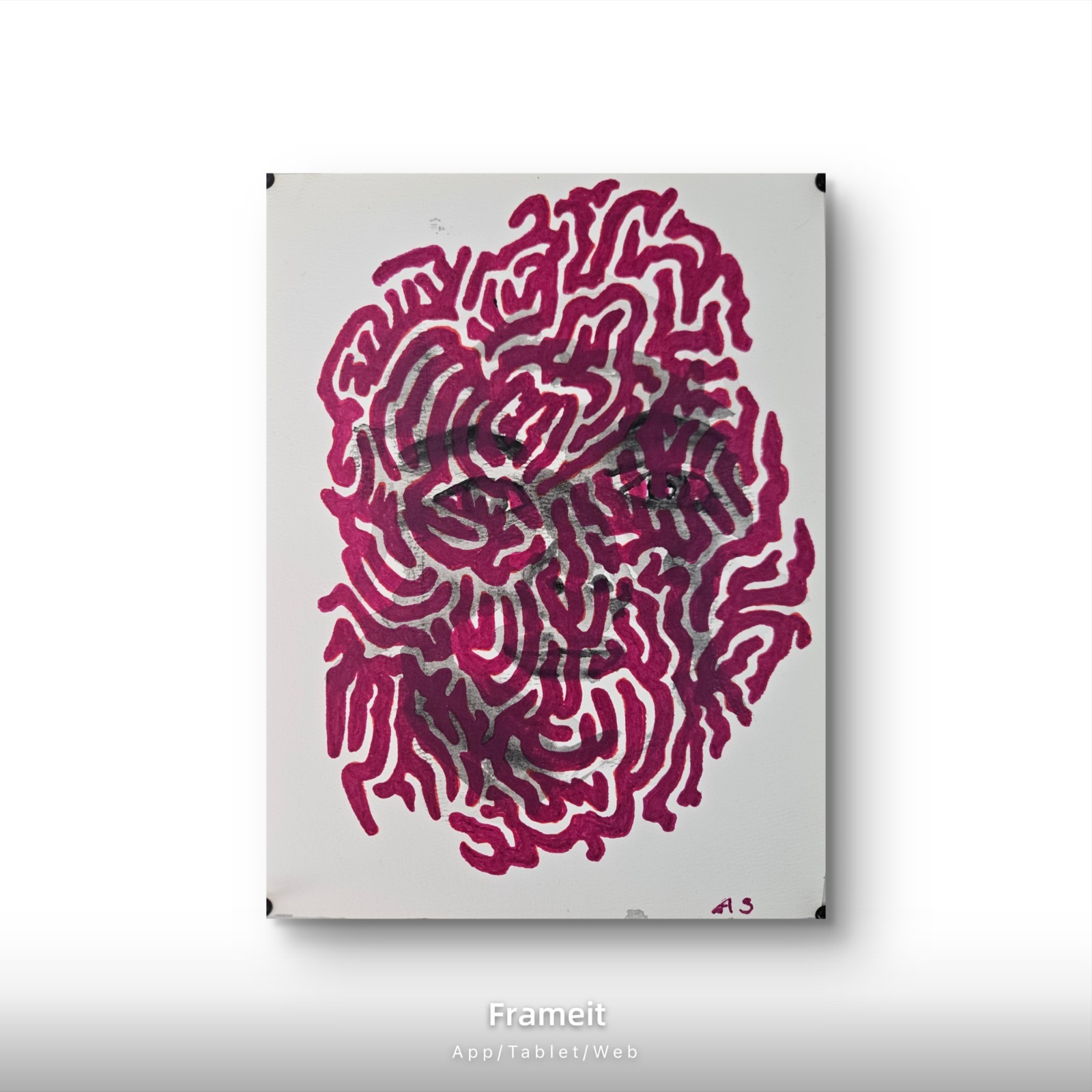 Puzzle Portrait Acrylic Marker and Pen Original Abstract Art 9×12