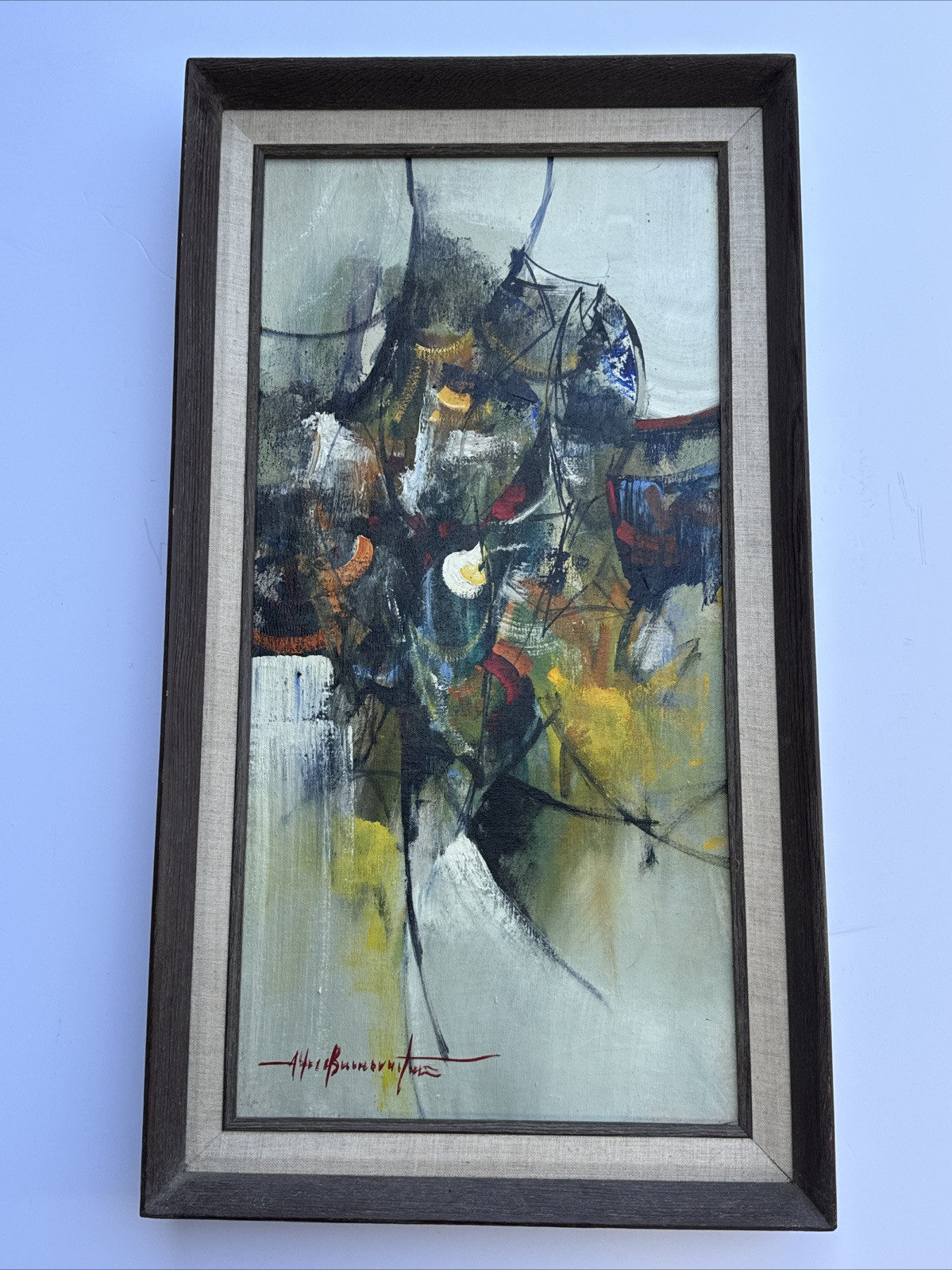 ALFREDO BUENAVENTURA PAINTING MID CENTURY PHILIPPINES ASIA MODERNIST ABSTRACT