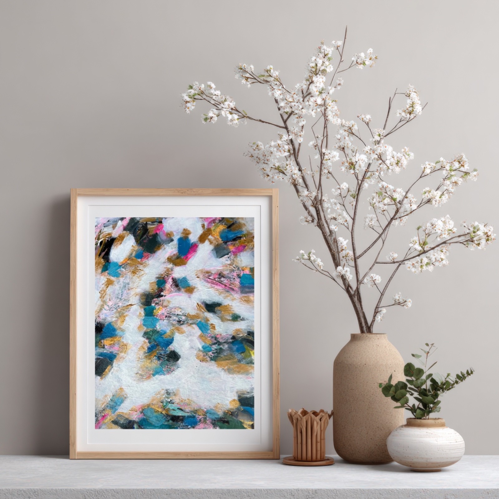 Painting Original Acrylic Matted 11×14 Abstract Modern Art Jimarieart