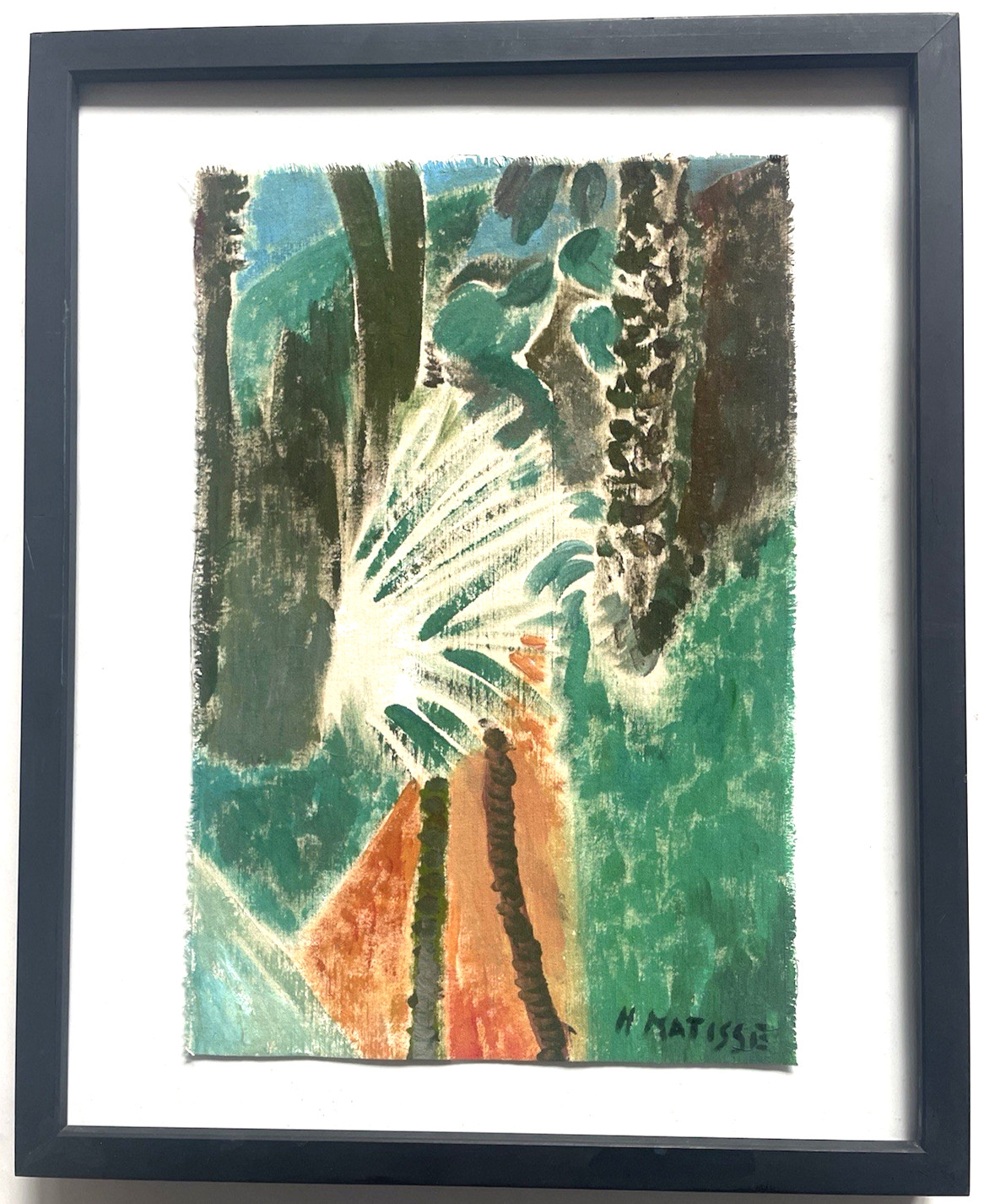 Matisse Henri Original Painting Garden Art Nature Landscape Palm Tree Signed A93