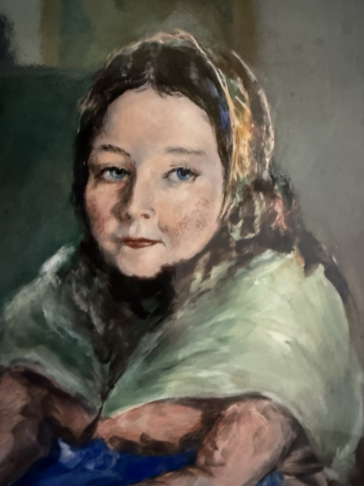 “HERSELF» by Adrice After Robert Henry Vintage Reproduction on Tile, Dated 1949.