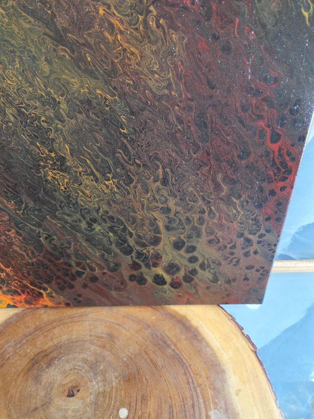 Original Abstract Art(16″ X 20″)Hand Painted Acrylic Canvas Art[Faded Flames]