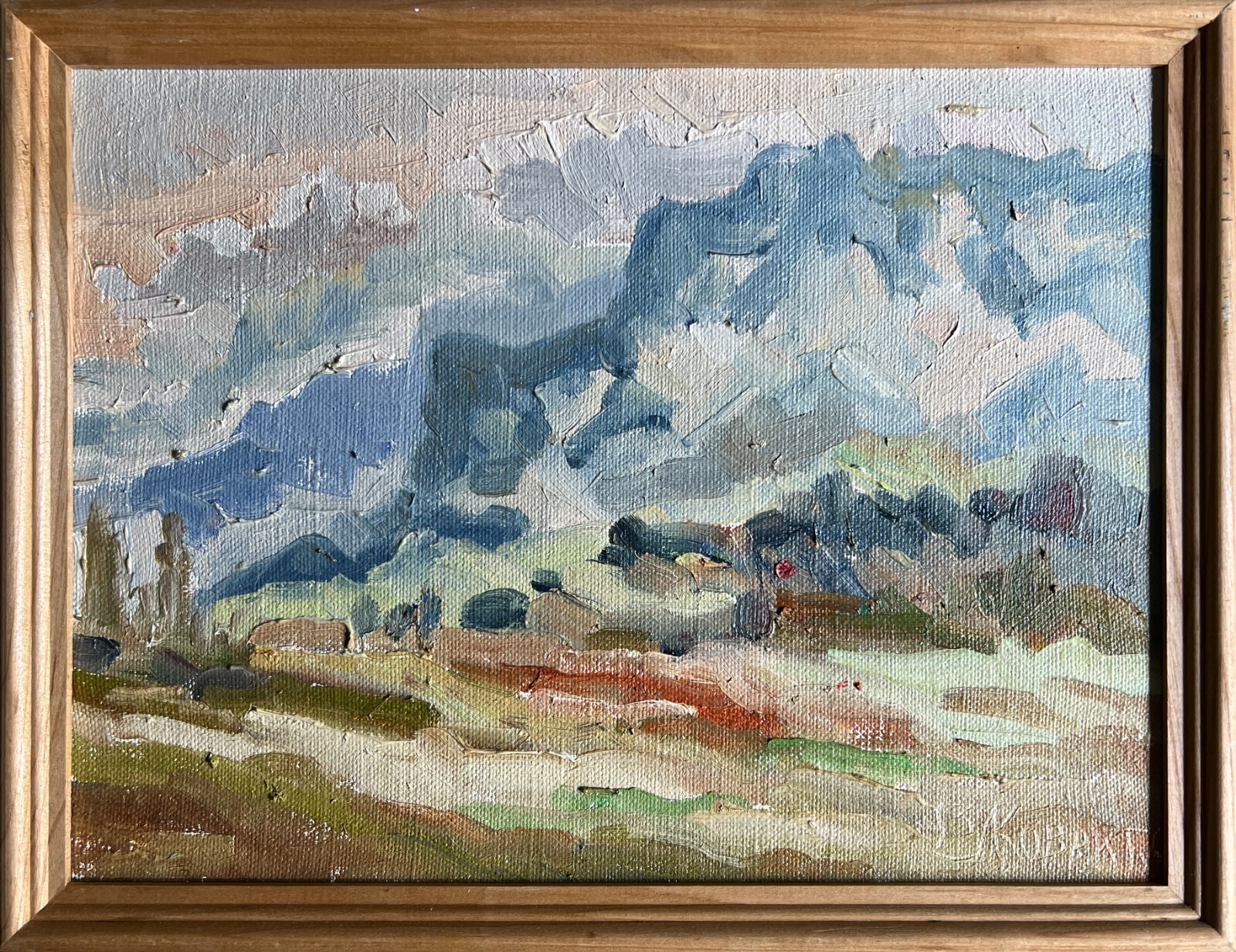 Oil painting Alps Ukrainian painter Canvas Framed original decor landscape art