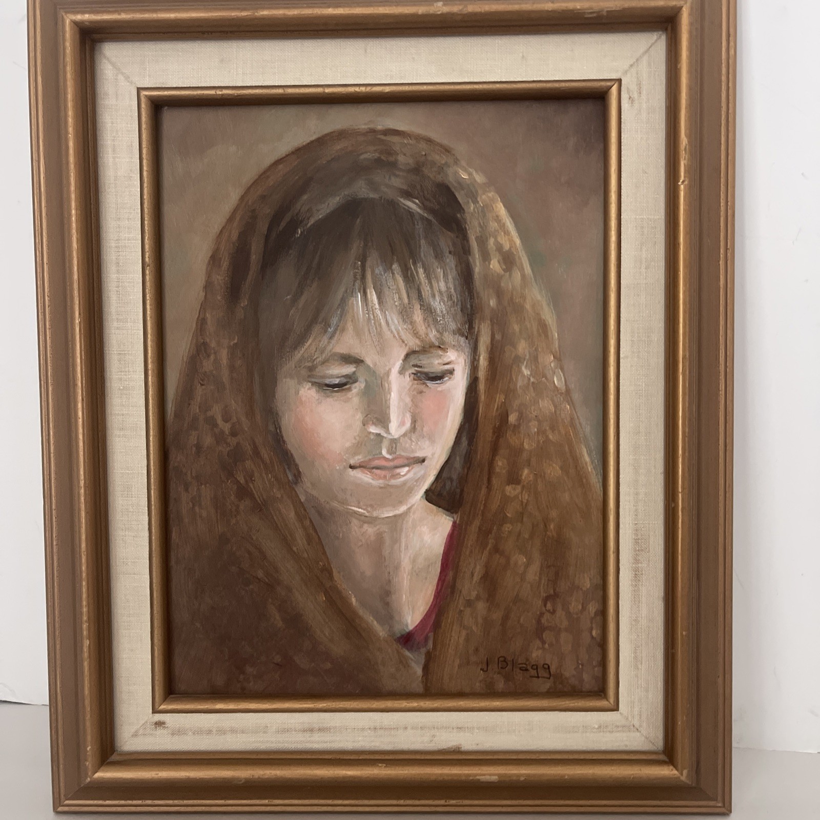 Original Acrylic Portrait “Nita” Jean Lawhead Blagg Sarasota FL 14×17 Framed