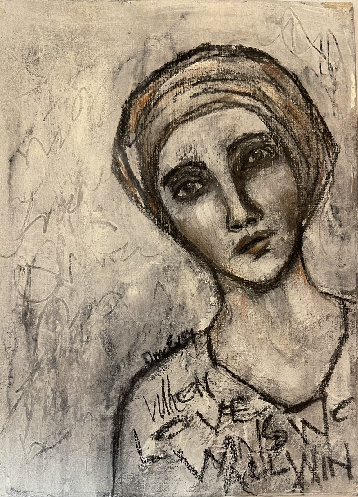 Original Mixed media Outsider Art 6”x8”painting “When Love Wins-We All Win”